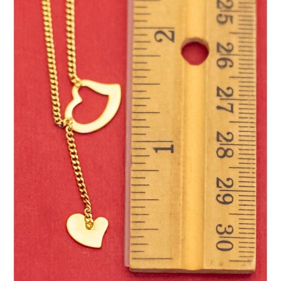 17 inch, Vintage Doodle Heart Chain Link Love Necklace by Avon - F33 - Picture 3 of 3